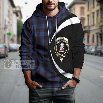 Home (Hume) Tartan Hoodie with Family Crest Circle Style