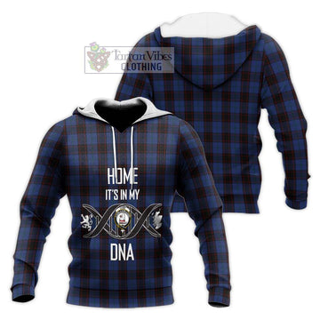 Home (Hume) Tartan Knitted Hoodie with Family Crest DNA In Me Style