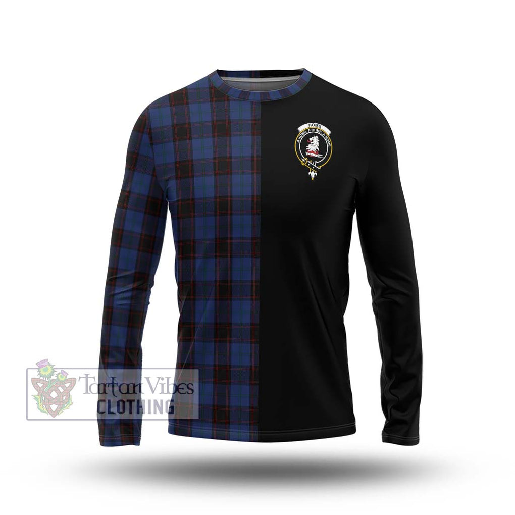 Home (Hume) Tartan Long Sleeve T-Shirt with Family Crest and Half Of Me Style Unisex - Tartanvibesclothing Shop