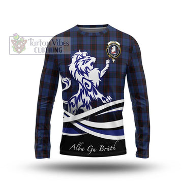 Home (Hume) Tartan Long Sleeve T-Shirt with Alba Gu Brath Regal Lion Emblem