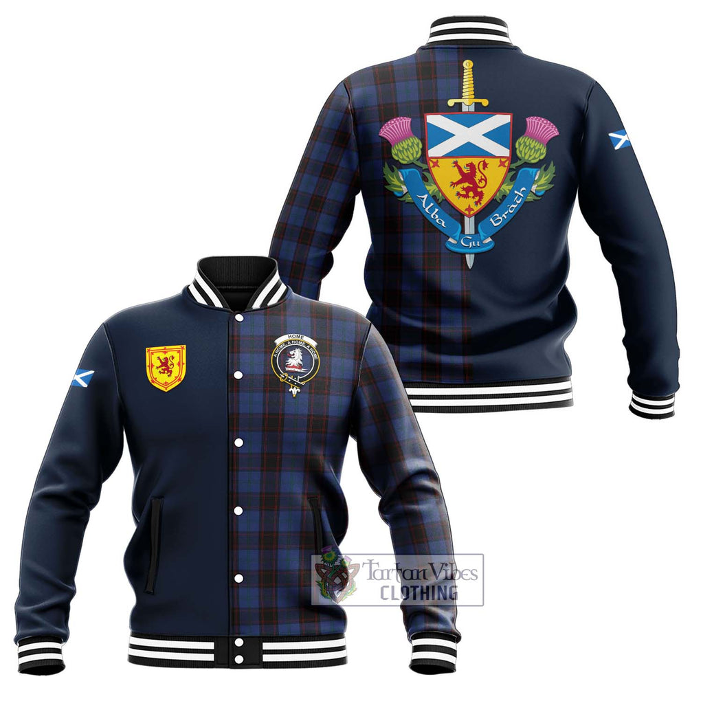 Tartan Vibes Clothing Home Tartan Baseball Jacket with Scottish Lion Royal Arm Half Style