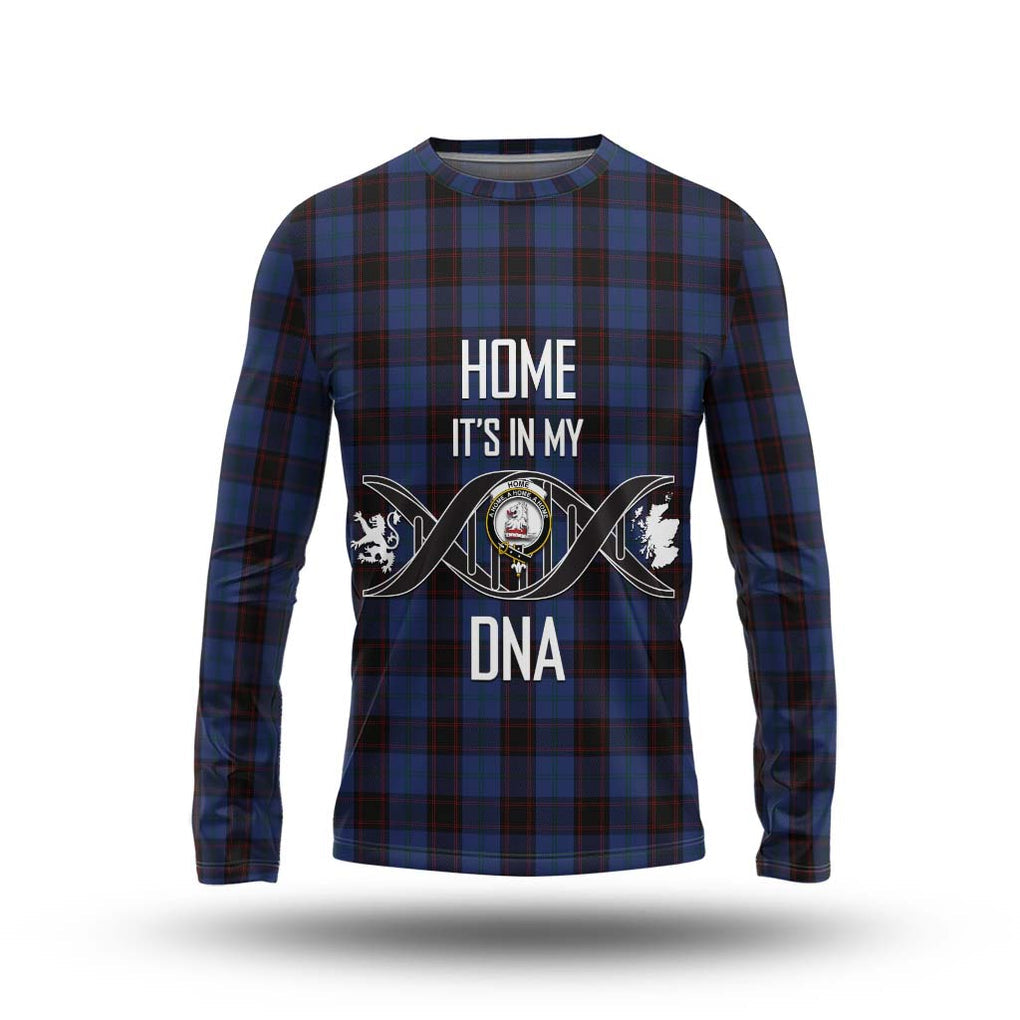 Home (Hume) Tartan Long Sleeve T-Shirt with Family Crest DNA In Me Style Unisex - Tartanvibesclothing Shop