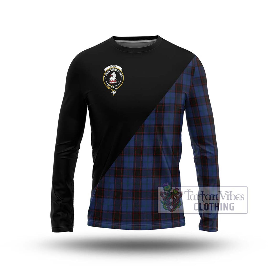 Home (Hume) Tartan Long Sleeve T-Shirt with Family Crest and Military Logo Style Unisex - Tartanvibesclothing Shop