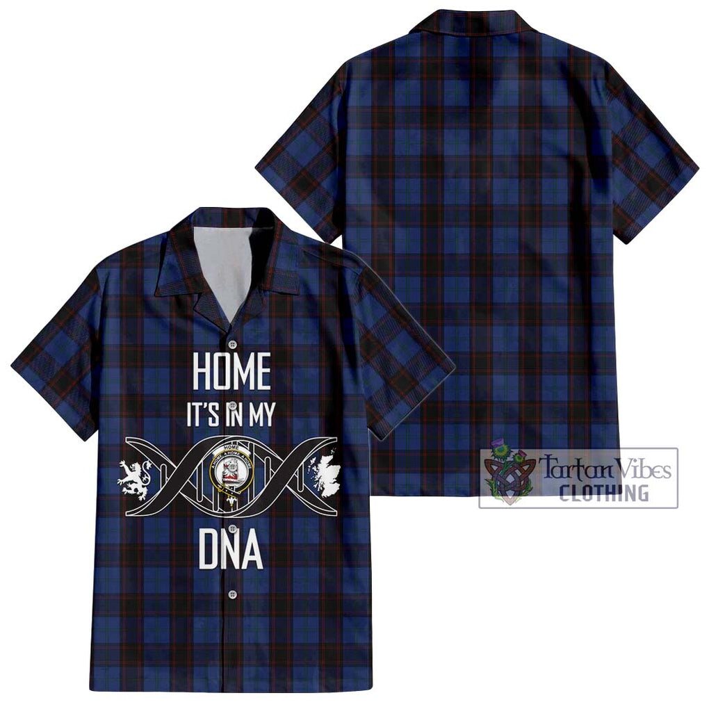 Home (Hume) Tartan Short Sleeve Button Shirt with Family Crest DNA In Me Style Kid - Tartanvibesclothing Shop