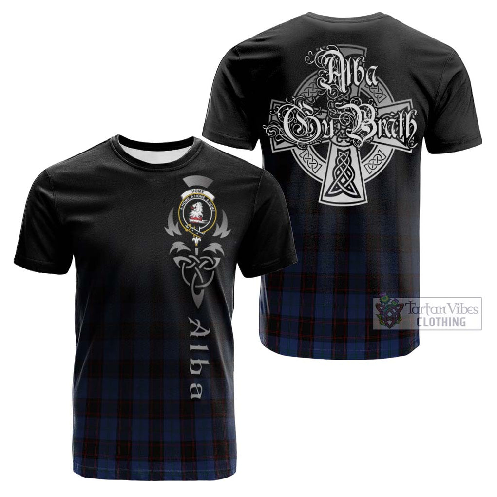 Tartan Vibes Clothing Home Tartan Cotton T-shirt Featuring Alba Gu Brath Family Crest Celtic Inspired