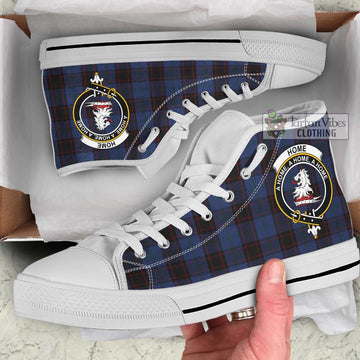 Home (Hume) Tartan High Top Shoes with Family Crest