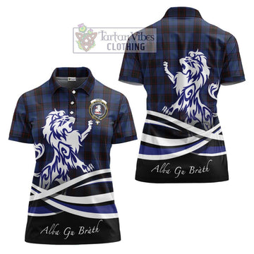 Home (Hume) Tartan Women's Polo Shirt with Alba Gu Brath Regal Lion Emblem