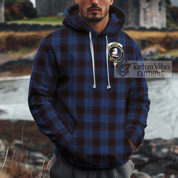 Home (Hume) Tartan Cotton Hoodie with Family Crest