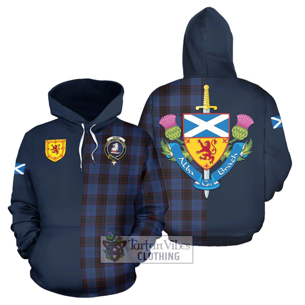 Tartan Vibes Clothing Home Tartan Hoodie with Scottish Lion Royal Arm Half Style