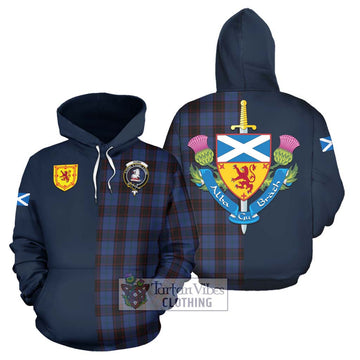 Home (Hume) Tartan Hoodie Alba with Scottish Lion Royal Arm Half Style