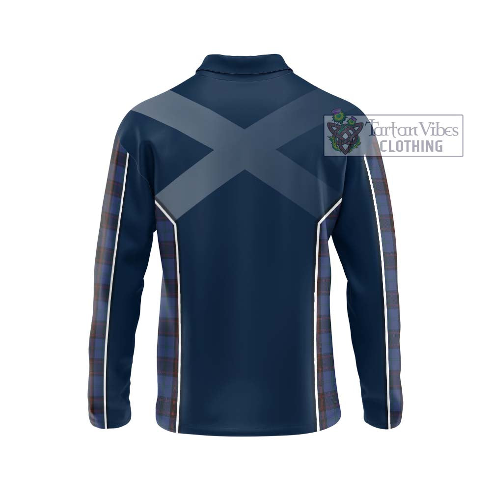 Home (Hume) Tartan Long Sleeve Polo Shirt with Family Crest and Lion Rampant Vibes Sport Style - Tartan Vibes Clothing