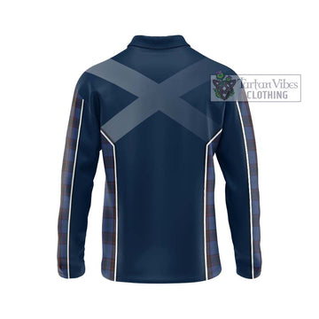 Home (Hume) Tartan Long Sleeve Polo Shirt with Family Crest and Lion Rampant Vibes Sport Style