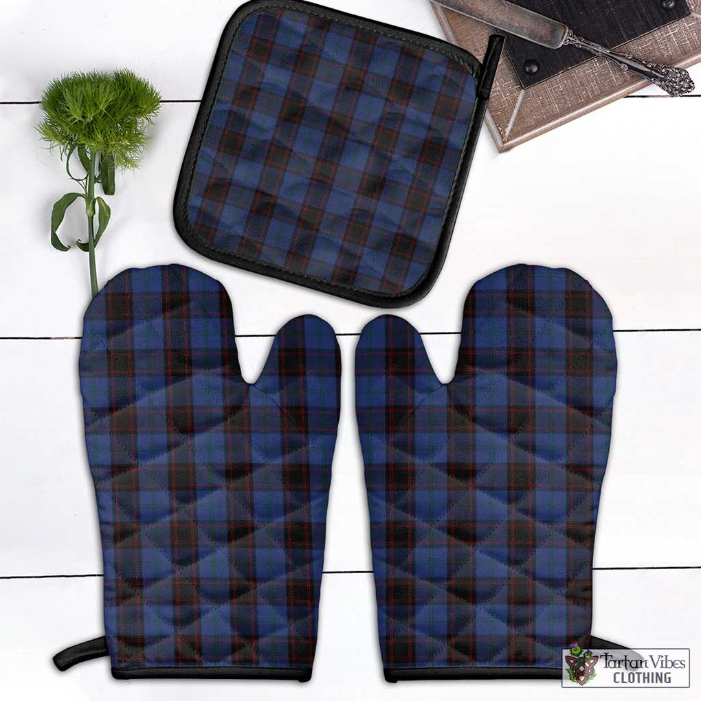 Home (Hume) Tartan Combo Oven Mitt & Pot-Holder Black - Tartan Vibes Clothing