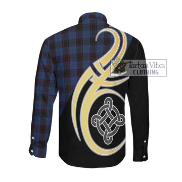 Home (Hume) Tartan Long Sleeve Button Shirt with Family Crest and Celtic Symbol Style