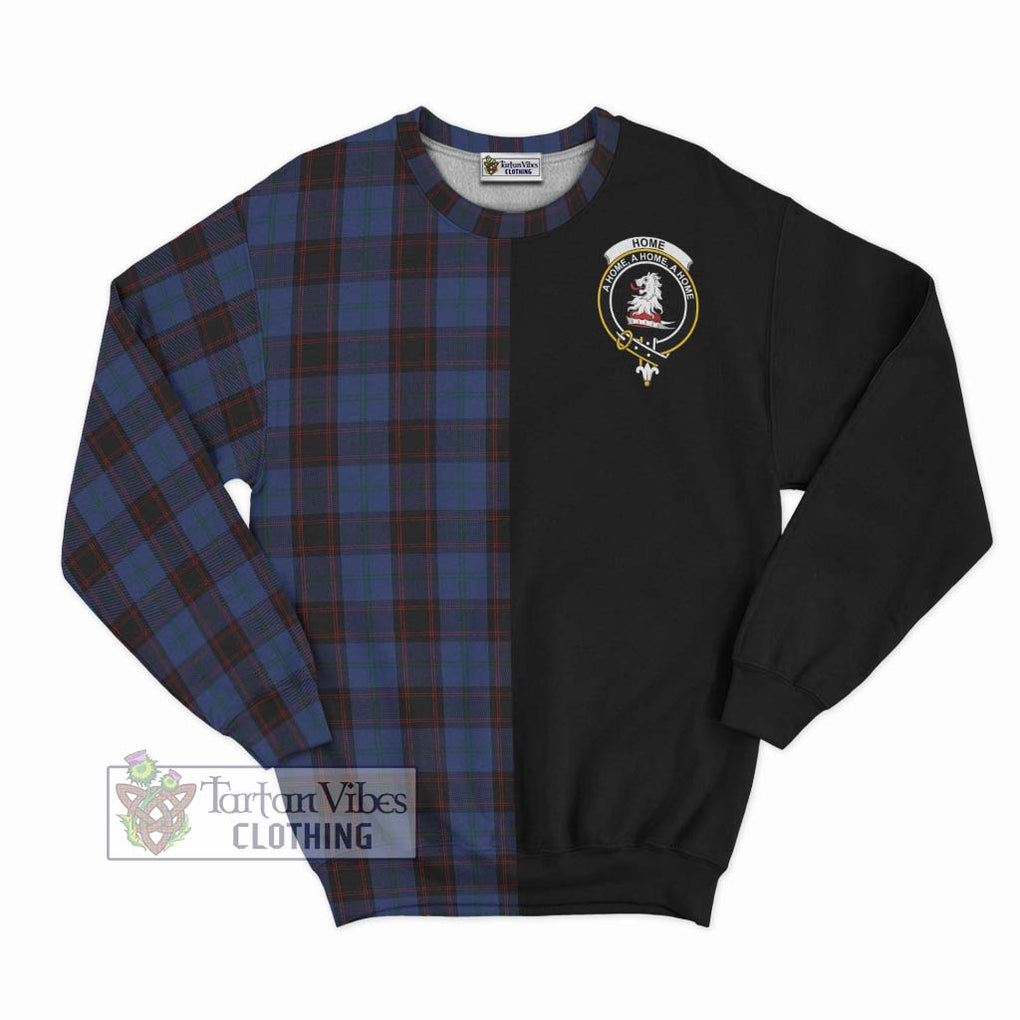 Home (Hume) Tartan Sweatshirt with Family Crest and Half Of Me Style - Tartanvibesclothing Shop