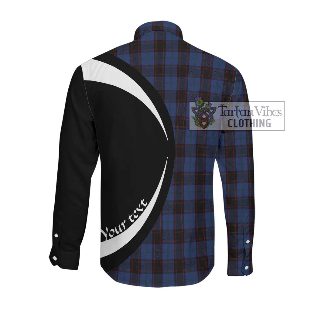 Home (Hume) Tartan Long Sleeve Button Up with Family Crest Circle Style Men's Shirt - Tartan Vibes Clothing