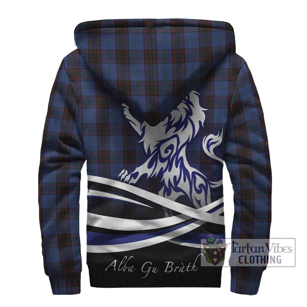 Home (Hume) Tartan Sherpa Hoodie with Alba Gu Brath Regal Lion Emblem - Tartan Vibes Clothing