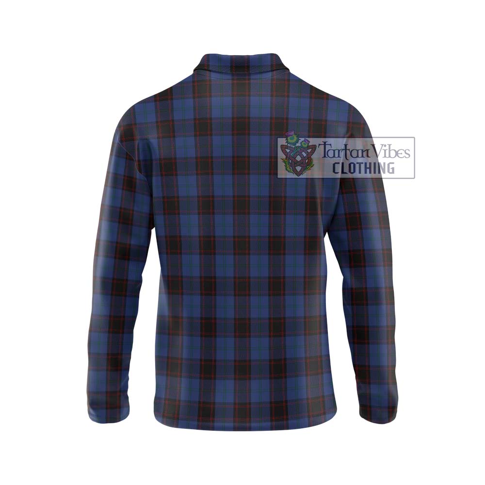 Home (Hume) Tartan Long Sleeve Polo Shirt with Family Crest DNA In Me Style - Tartanvibesclothing Shop