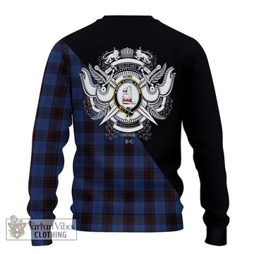 Home (Hume) Tartan Ugly Sweater with Family Crest and Military Logo Style