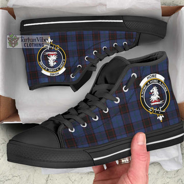 Home (Hume) Tartan High Top Shoes with Family Crest