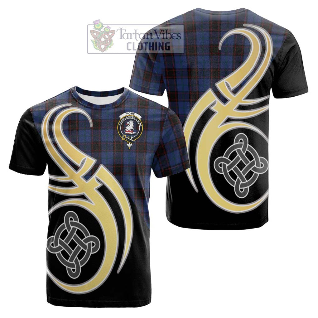 Tartan Vibes Clothing Home Tartan Cotton T-shirt with Family Crest and Celtic Symbol Style