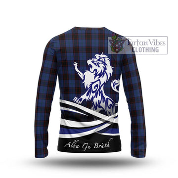 Home (Hume) Tartan Long Sleeve T-Shirt with Alba Gu Brath Regal Lion Emblem