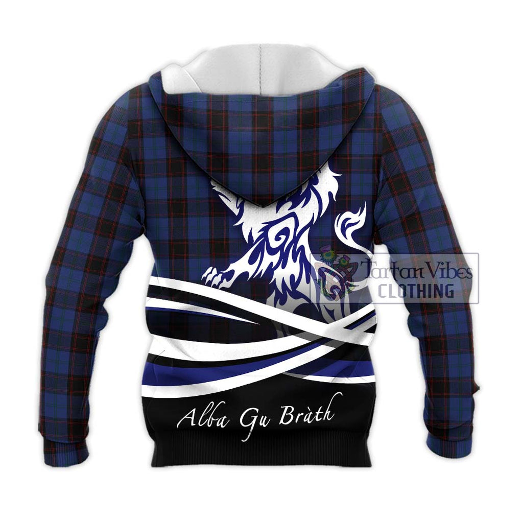 Home (Hume) Tartan Knitted Hoodie with Alba Gu Brath Regal Lion Emblem - Tartanvibesclothing Shop