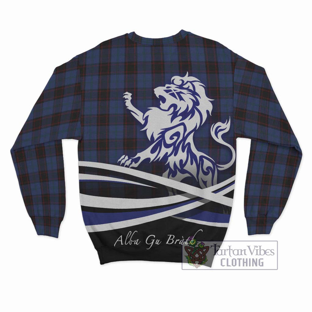 Home (Hume) Tartan Sweatshirt with Alba Gu Brath Regal Lion Emblem - Tartanvibesclothing Shop