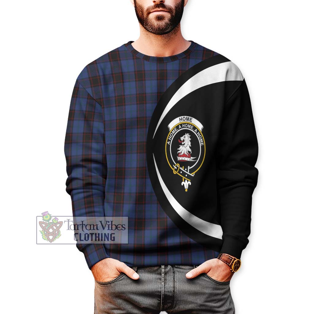 Home (Hume) Tartan Sweatshirt with Family Crest Circle Style - Tartan Vibes Clothing