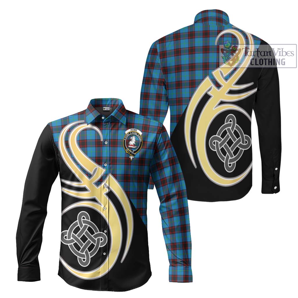 Home Ancient Tartan Long Sleeve Button Shirt with Family Crest and Celtic Symbol Style Men's Shirt S - Tartan Vibes Clothing