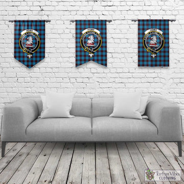 Home Ancient Tartan Gonfalon, Tartan Banner with Family Crest