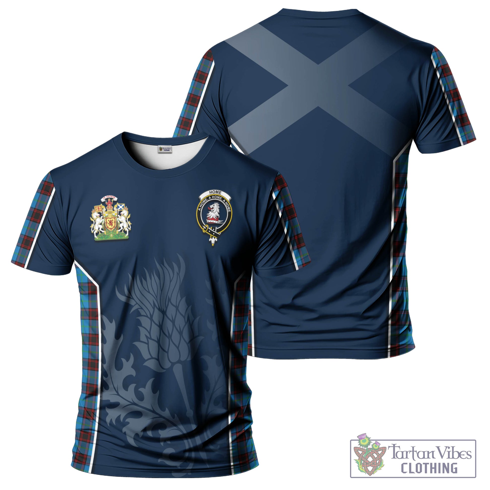 Tartan Vibes Clothing Home Ancient Tartan T-Shirt with Family Crest and Scottish Thistle Vibes Sport Style