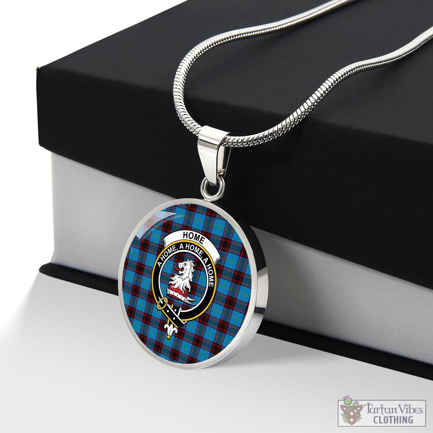 Tartan Vibes Clothing Home Ancient Tartan Circle Necklace with Family Crest