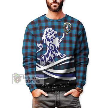 Home Ancient Tartan Sweatshirt with Alba Gu Brath Regal Lion Emblem