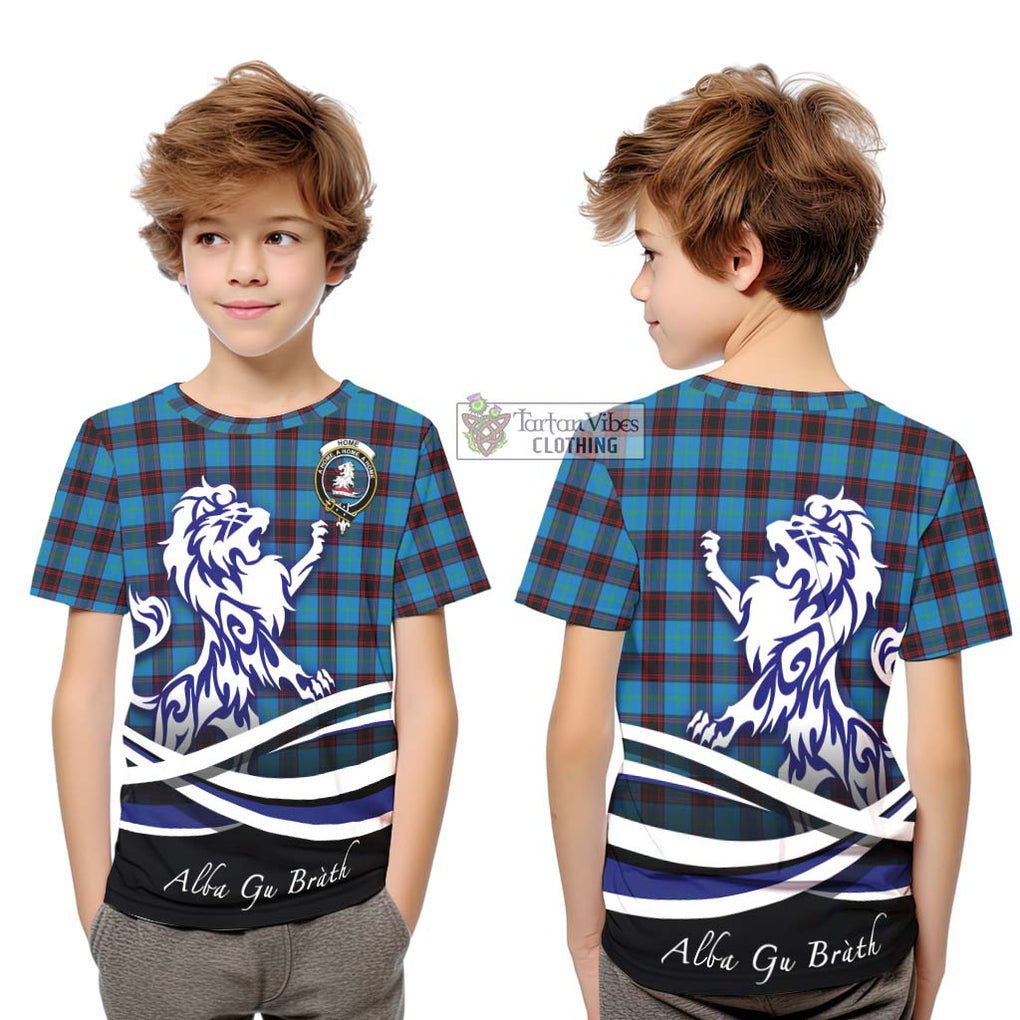 Home Ancient Tartan Kid T-Shirt with Alba Gu Brath Regal Lion Emblem Youth XL Size14 - Tartanvibesclothing Shop