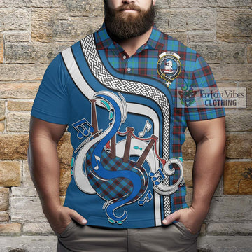 Home Ancient Tartan Polo Shirt with Epic Bagpipe Style