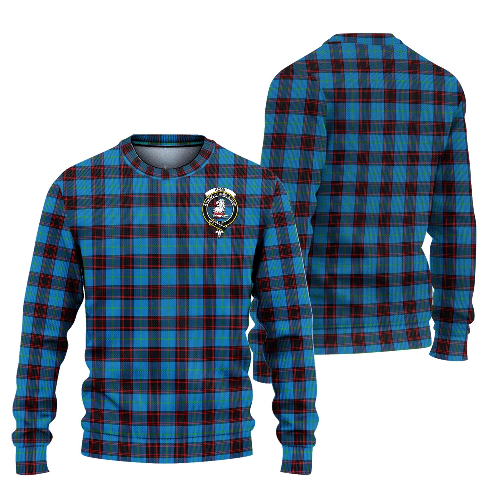 Home Ancient Tartan Knitted Sweater with Family Crest Unisex - Tartanvibesclothing