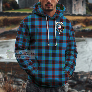 Home Ancient Tartan Cotton Hoodie with Family Crest