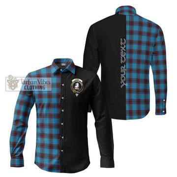 Home Ancient Tartan Long Sleeve Button Shirt with Family Crest and Half Of Me Style