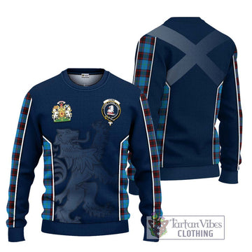 Home Ancient Tartan Ugly Sweater with Family Crest and Lion Rampant Vibes Sport Style