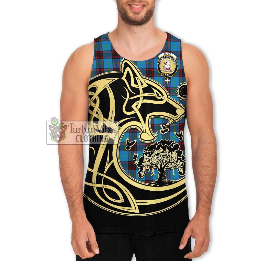 Home Ancient Tartan Men's Tank Top with Family Crest Celtic Wolf Style Men - Tartan Vibes Clothing