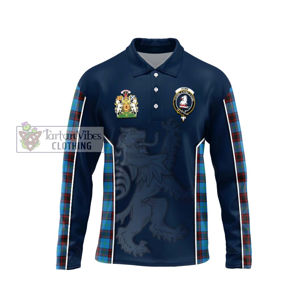 Home Ancient Tartan Long Sleeve Polo Shirt with Family Crest and Lion Rampant Vibes Sport Style Unisex - Tartan Vibes Clothing