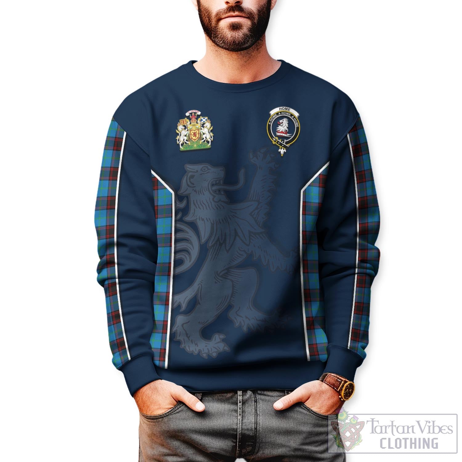 Tartan Vibes Clothing Home Ancient Tartan Sweater with Family Crest and Lion Rampant Vibes Sport Style