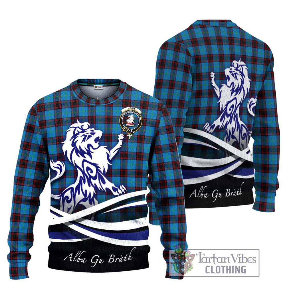 Home Ancient Tartan Knitted Sweater with Alba Gu Brath Regal Lion Emblem Unisex - Tartanvibesclothing Shop