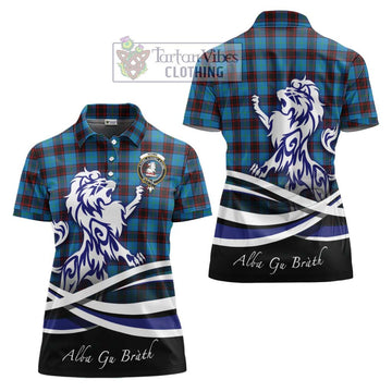 Home Ancient Tartan Women's Polo Shirt with Alba Gu Brath Regal Lion Emblem