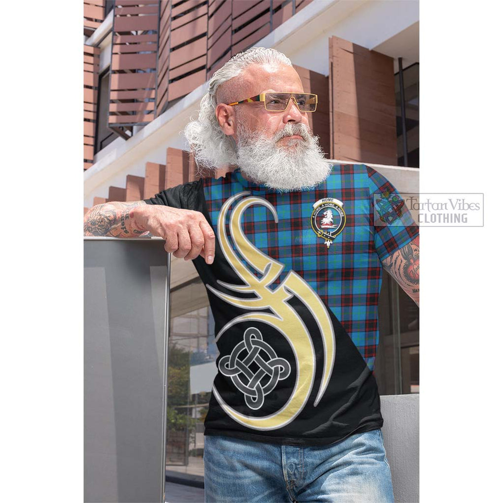 Tartan Vibes Clothing Home Ancient Tartan Cotton T-shirt with Family Crest and Celtic Symbol Style