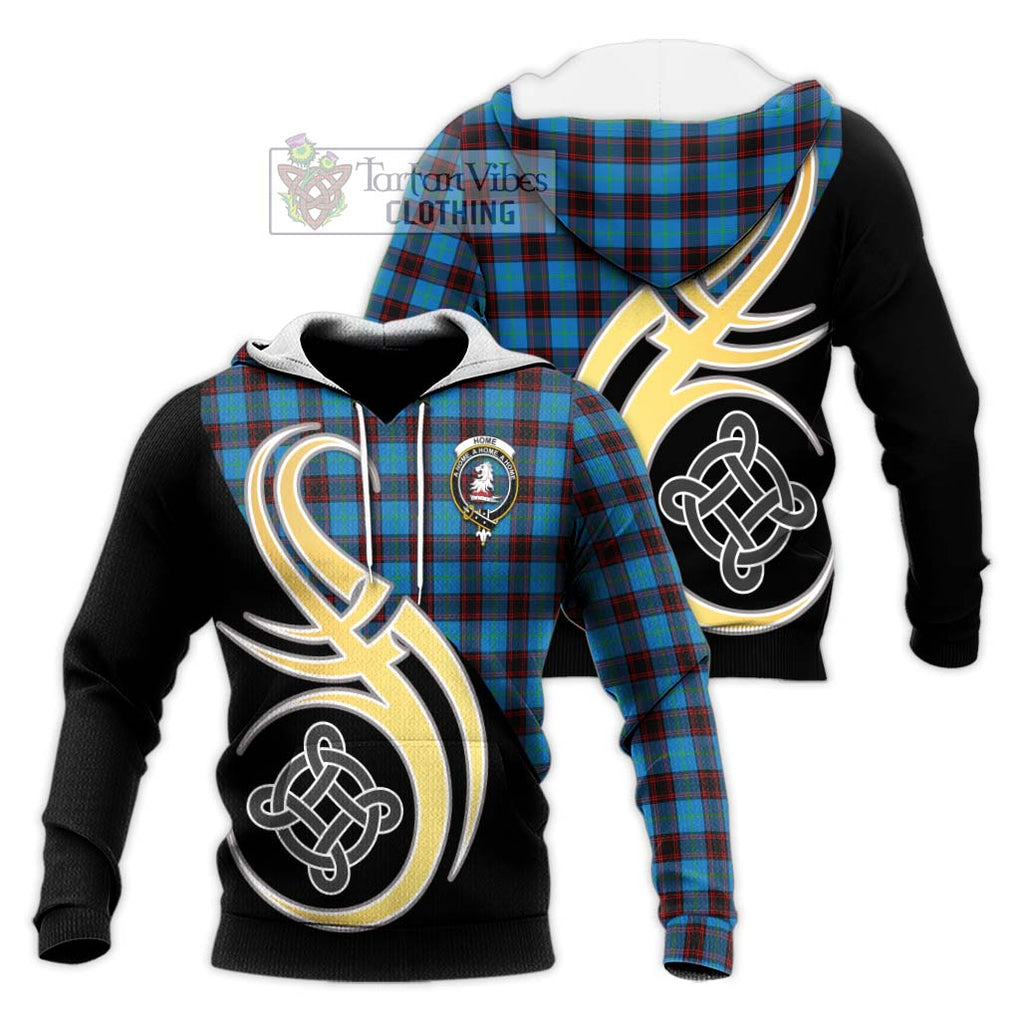 Home Ancient Tartan Knitted Hoodie with Family Crest and Celtic Symbol Style Unisex Knitted Pullover Hoodie - Tartan Vibes Clothing