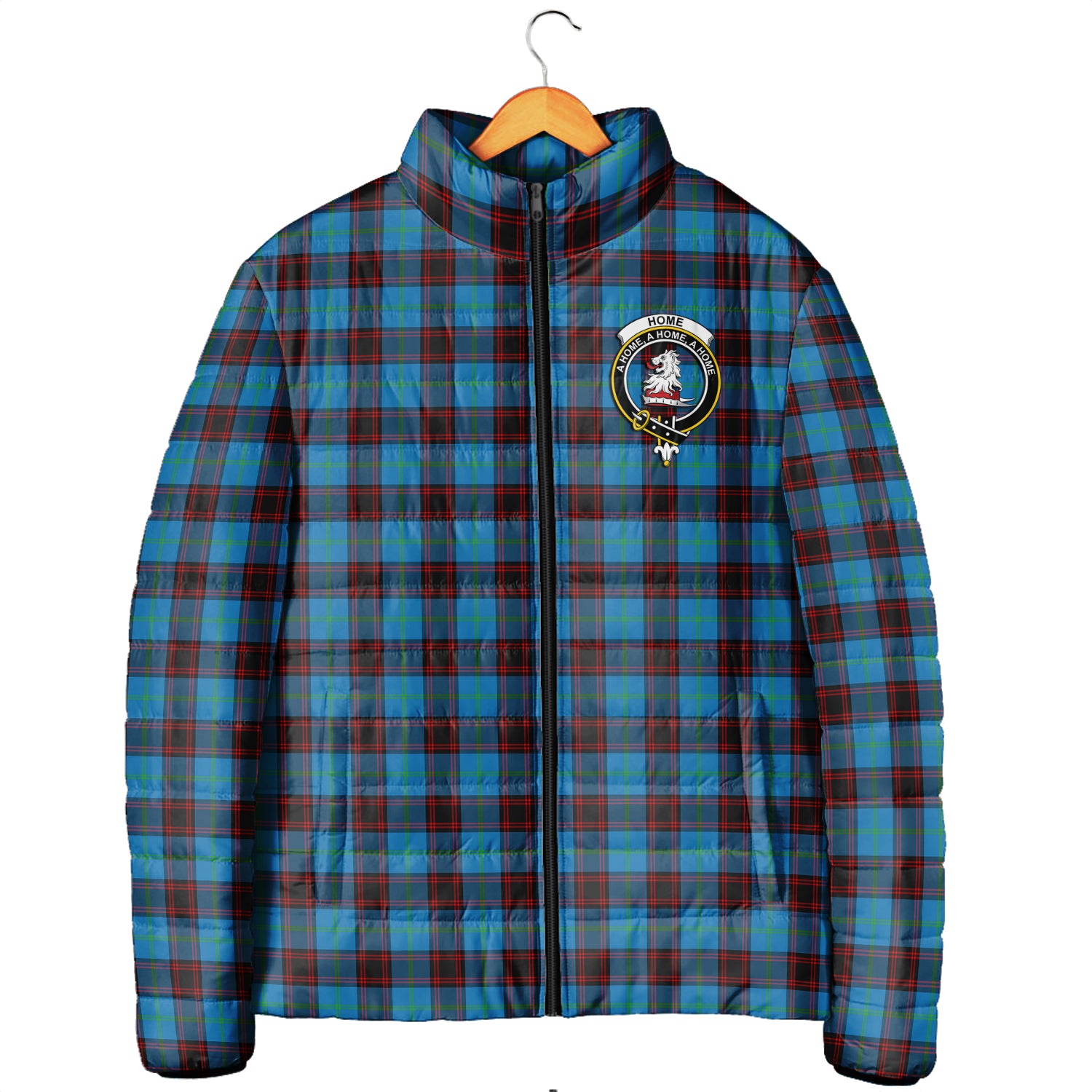 Home Ancient Tartan Padded Jacket with Family Crest Men's Padded Jacket - Tartan Vibes Clothing