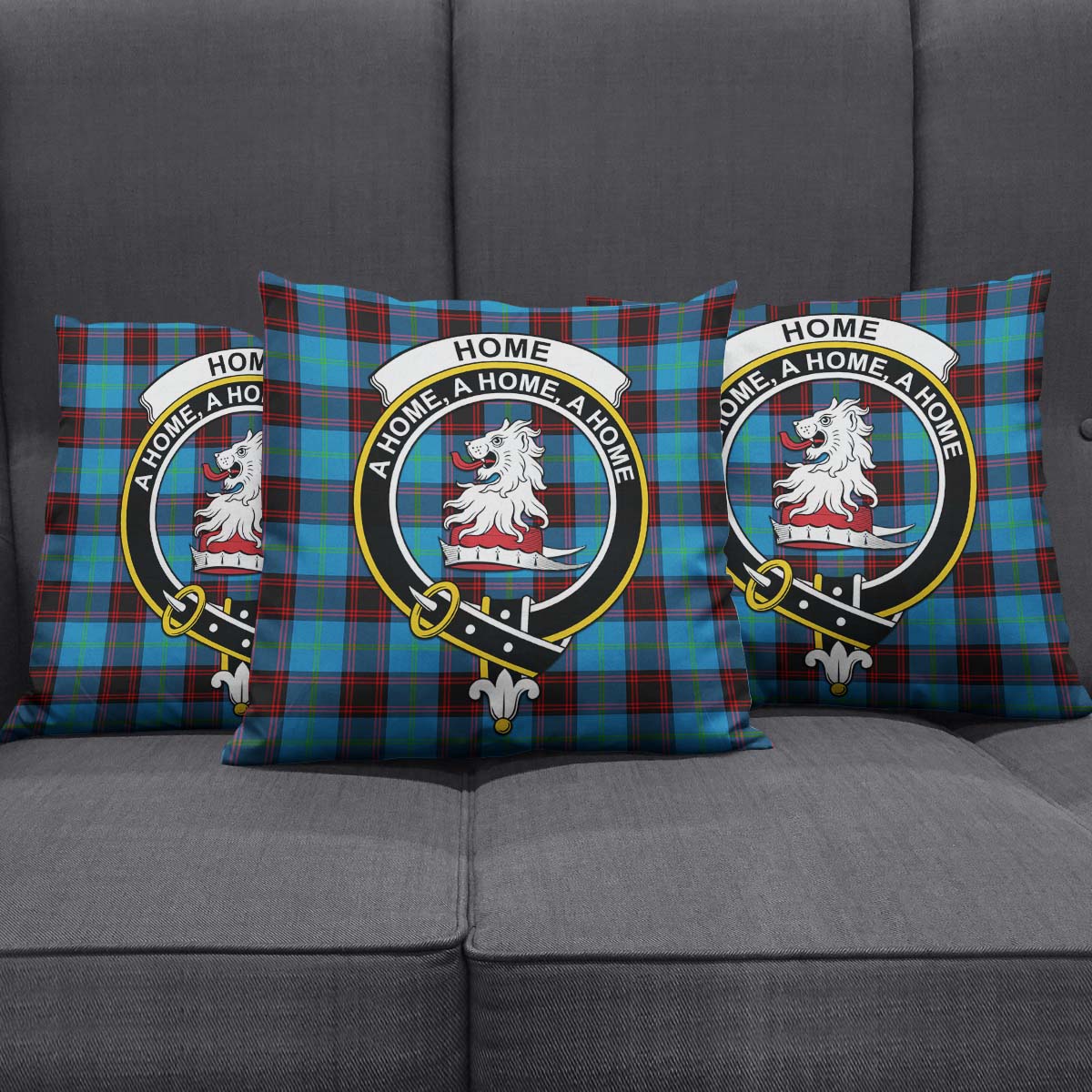 Home Ancient Tartan Pillow Cover with Family Crest Square Pillow Cover - Tartanvibesclothing