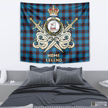 Home Ancient Tartan Tapestry with Clan Crest and the Golden Sword of Courageous Legacy